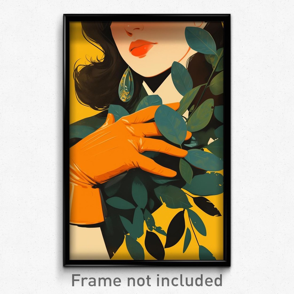Bollywood Movie Poster Print - Girl in Dominant Pose with Striking Orange Gloves