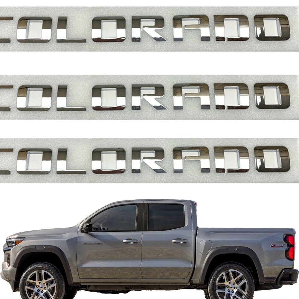 3X For Colorado 07-20 Letters Chrome Emblem Door Left&Right Sticker Decal Badges