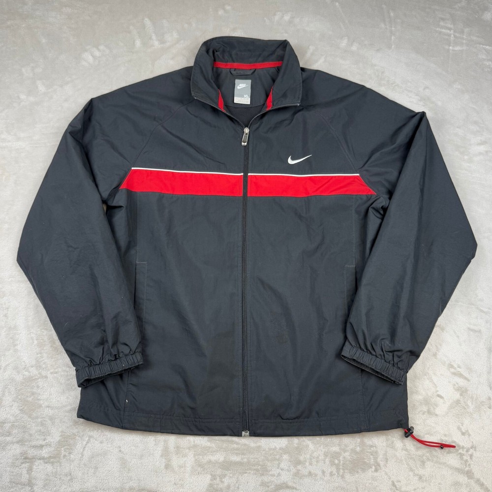 VTG Nike 90’s Y2K Mens XL Full Zip Mesh Lined Windbreaker Red Track Jacket