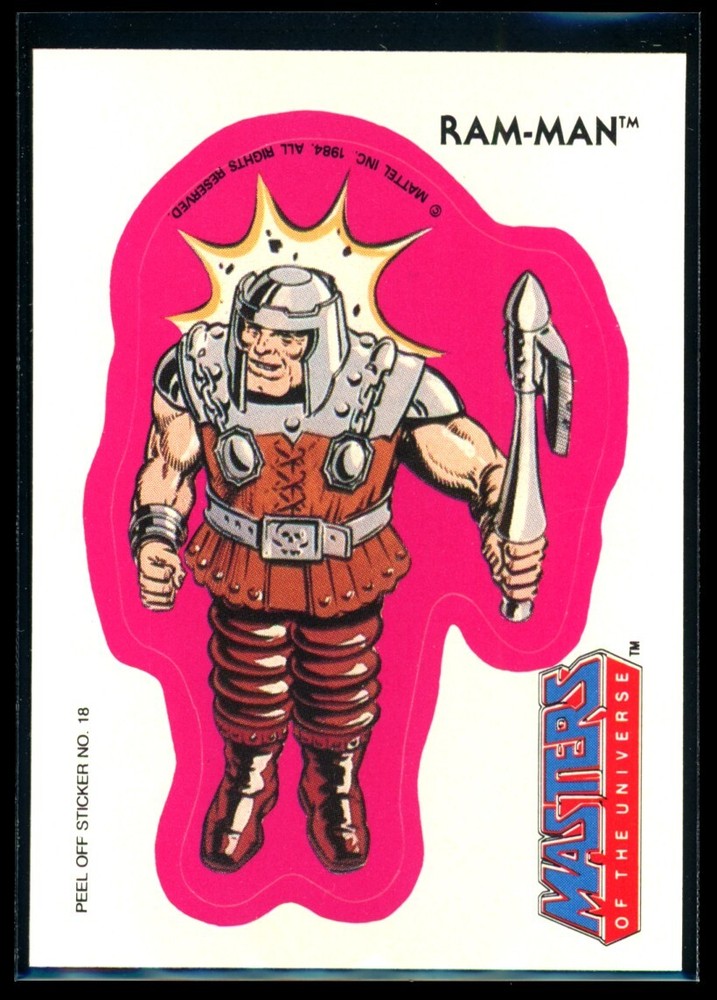 1984 MOTU RAM-MAN Sticker #18 NM Condition C4 Masters of the Universe