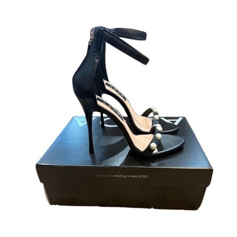 Bloomingdales AQUA Black Pearl Stiletto Heels Size 6B