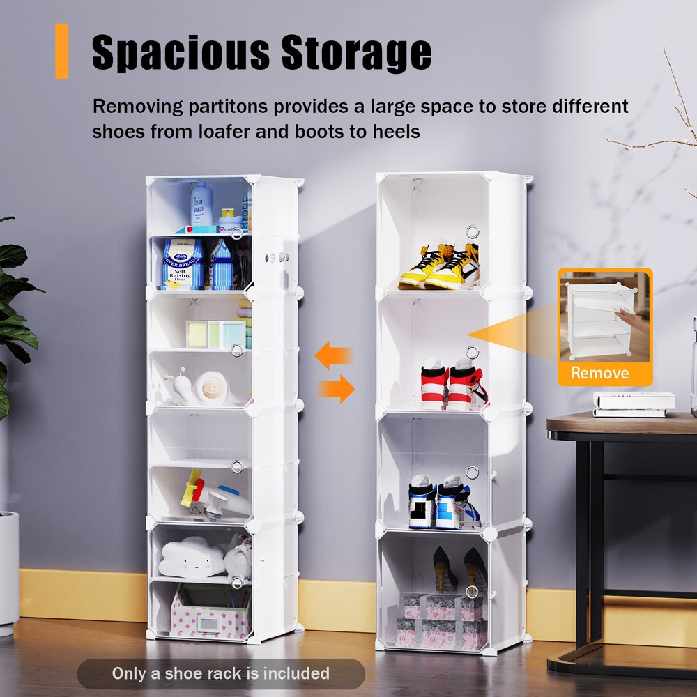 12-Tier Stackable Shoe Storage Cabinet - Holds 96 Pairs - Space-Saving Closet Organizer  
