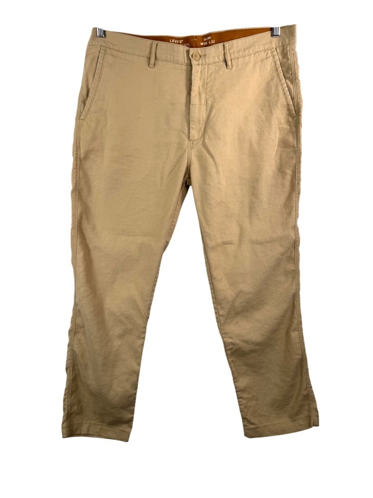 Levis XX Chino linen blend pants tan relaxed preppy 90s coastal sz 38