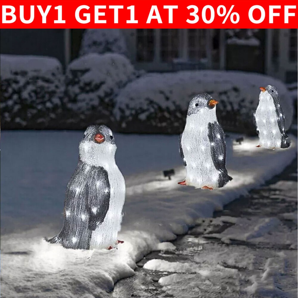 Outdoor Light Up Penguins 3PCS LED Christmas Yard Garden Decorations Gift Funny