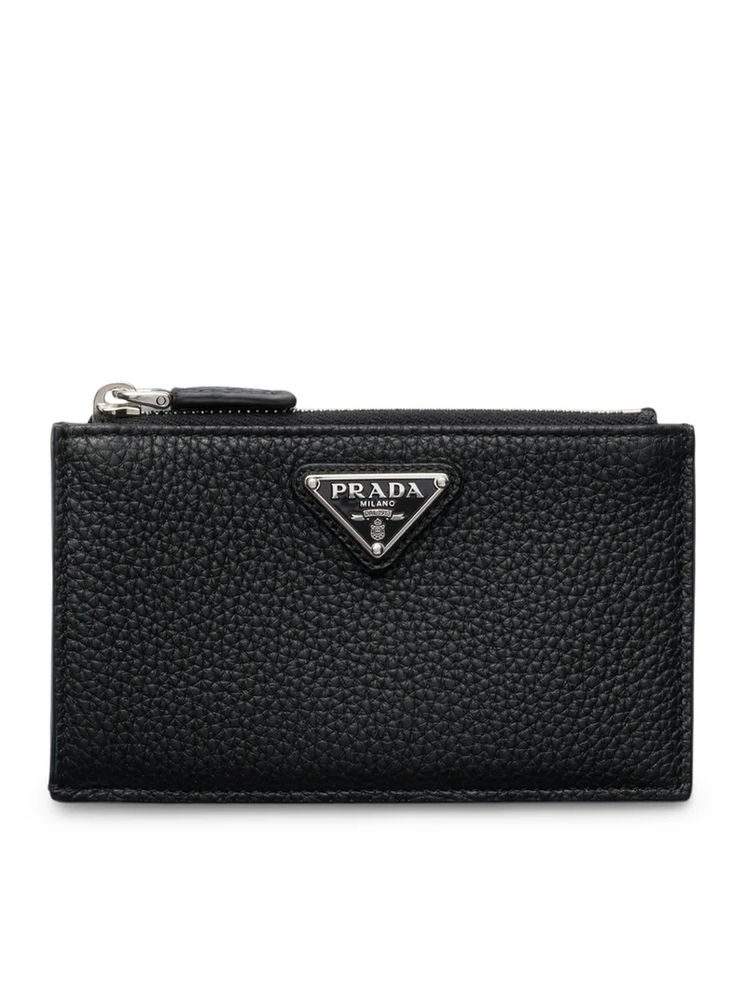 Prada Black Saffiano Leather Card Holder New Authentic Luxury-image