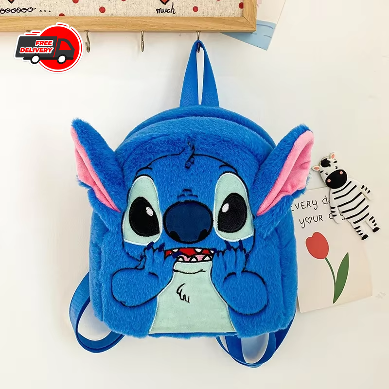 Stitch Plush Backpack | Cute Cartoon School Bag for Kids & Girls