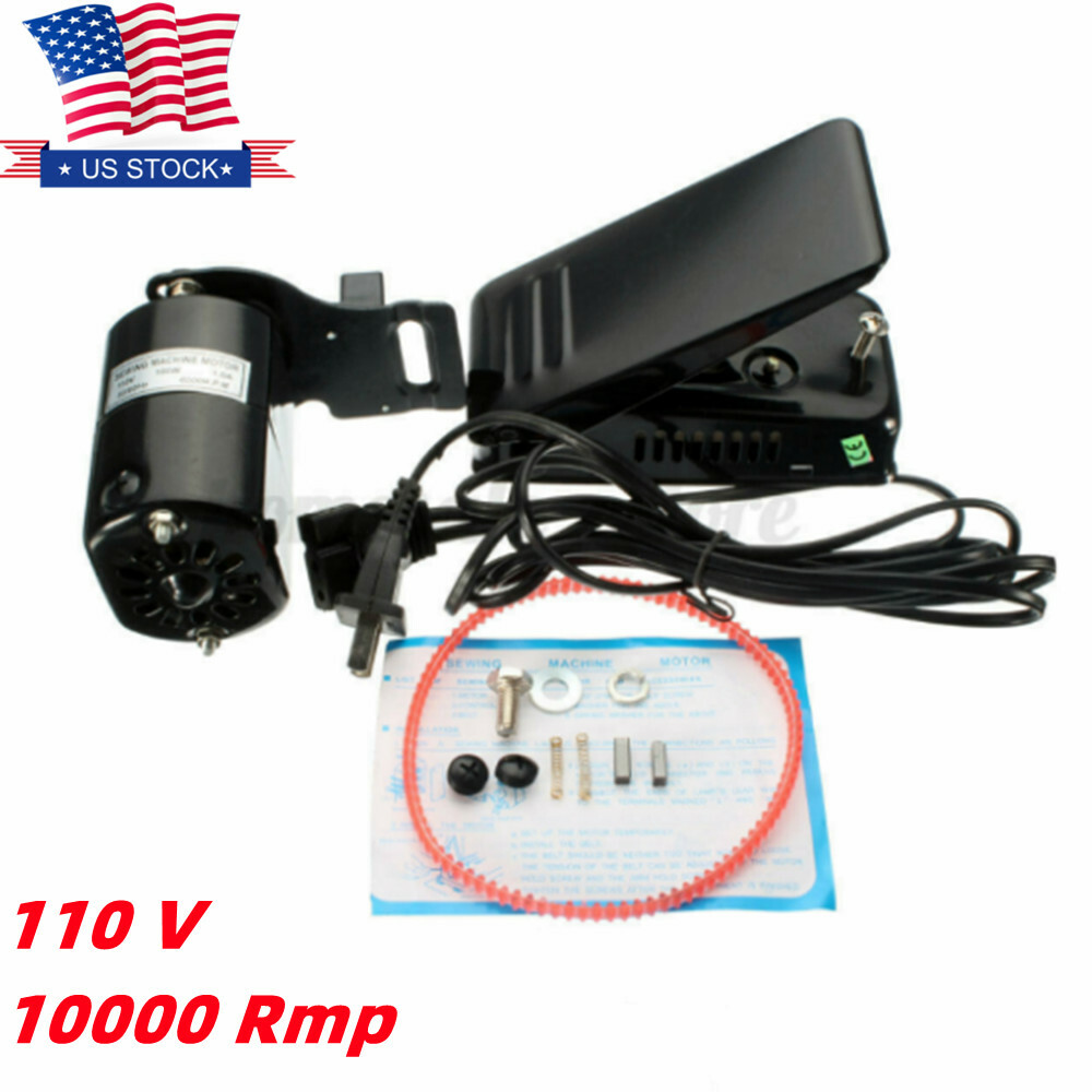 Sewing Machine Motor Kit with Electronic Foot Pedal & Belt-110V 180W for Home