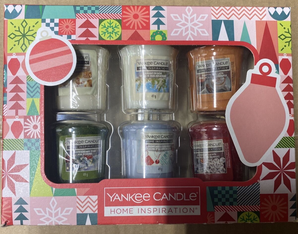 Yankee Candle Winter Holiday Votive Candle Gift Box Set of 6
