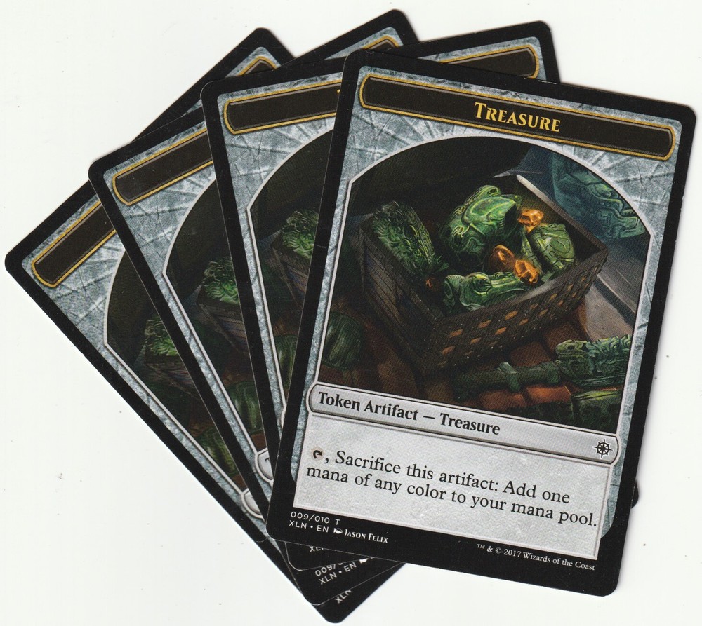 ✪ 4 MAGIC The Gathering TREASURE Tokens Artifact MTG PLAYSET XLN/EN 2017