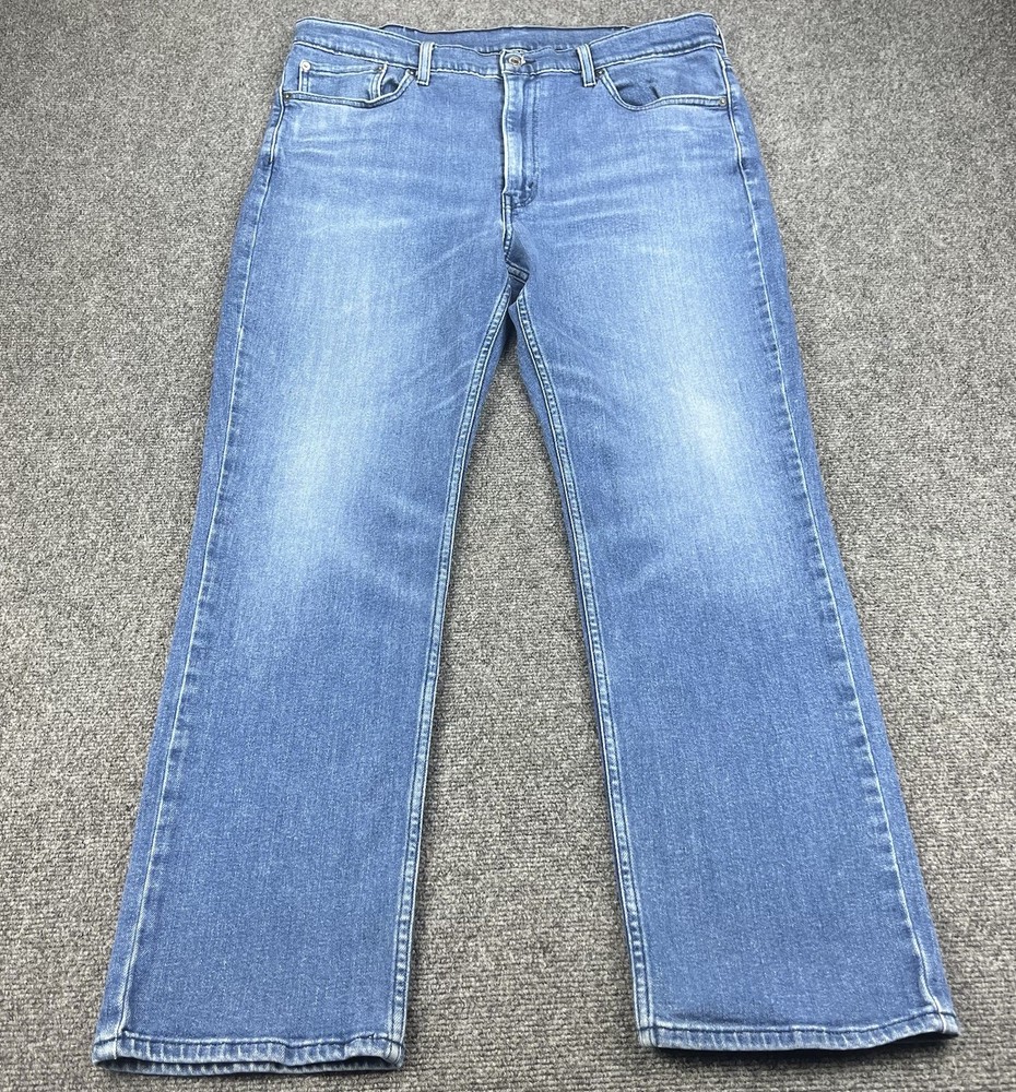 Levis 514 Jeans Mens 40x32 Blue Straight Mid Rise Whisker Stretch Denim