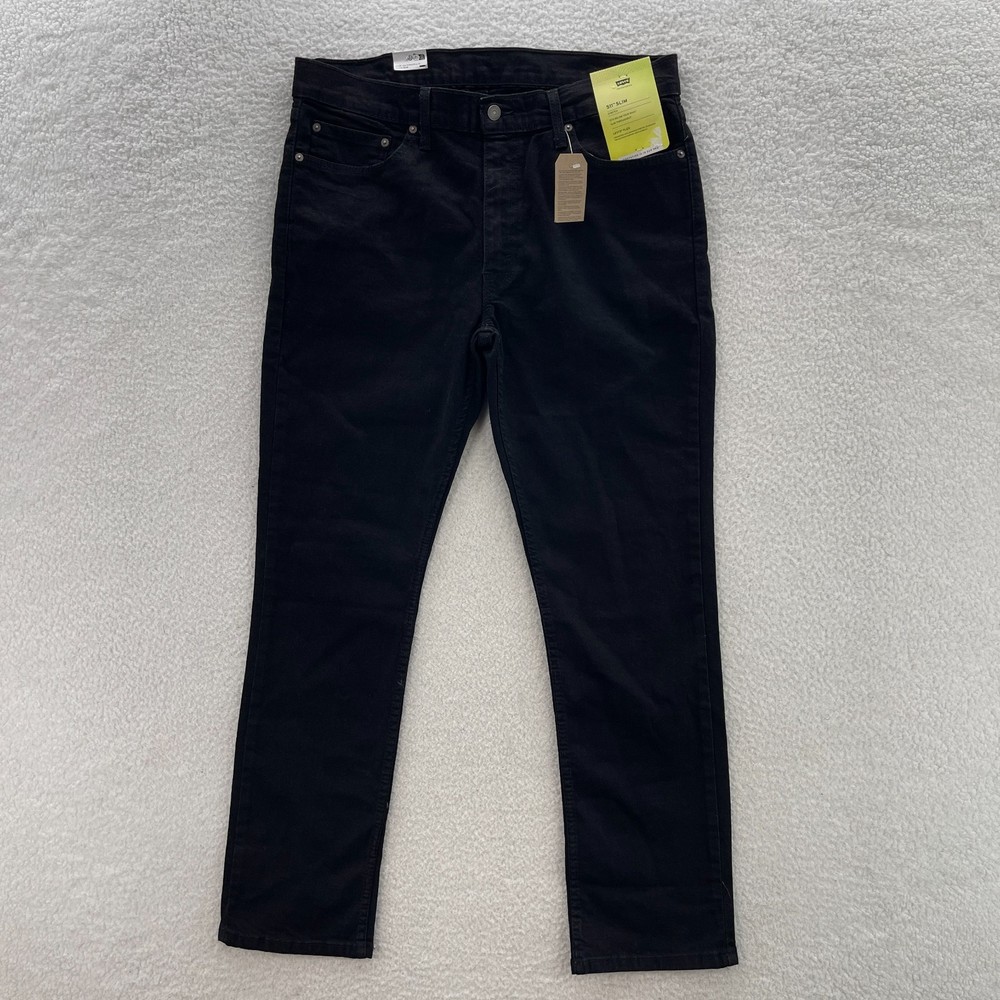 Levis Jeans Mens 36x32 Black 511 Slim Fit Dark Wash Stretch Denim Grunge Casual
