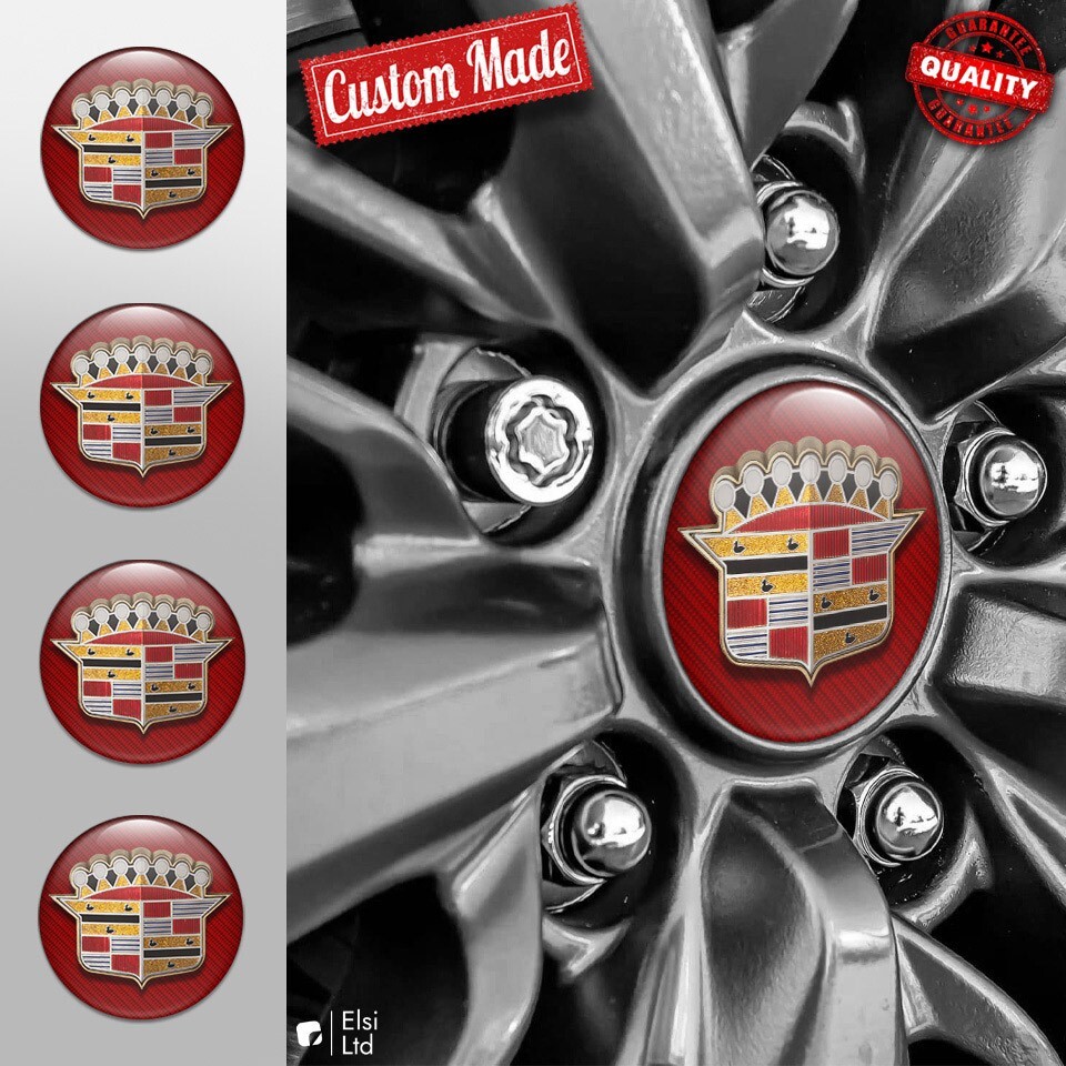 Cadillac Wheel Cap Decals 4pcs Custom Rim Emblem Stickers