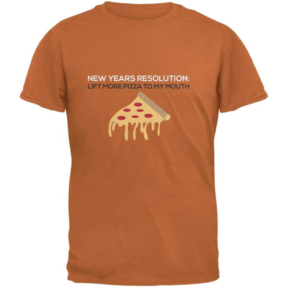 New Years Resolution Pizza Gold Adult T-Shirt-image