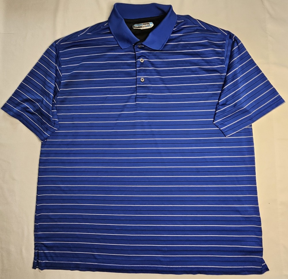 Mens Roundtree & Yorke Performance Short Sleeve Polo Shirt Size 2XT - NICE
