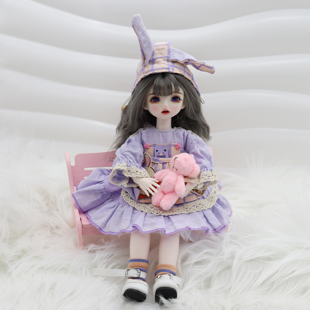 1/6 BJD Doll Girl Full Set with Ball Jointed Body Makeup Dress Gift Toys-image