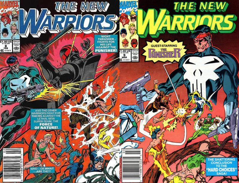 New Warriors #8-9 Newsstand Covers (1990-1996) Marvel Comics 2-Pack