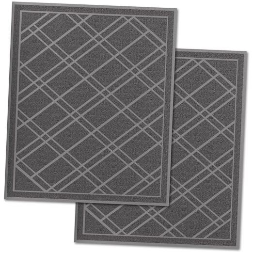 SlipToGrip Universal Door Mat Plaid Design - Grey 42 - Anti Slip Durable...