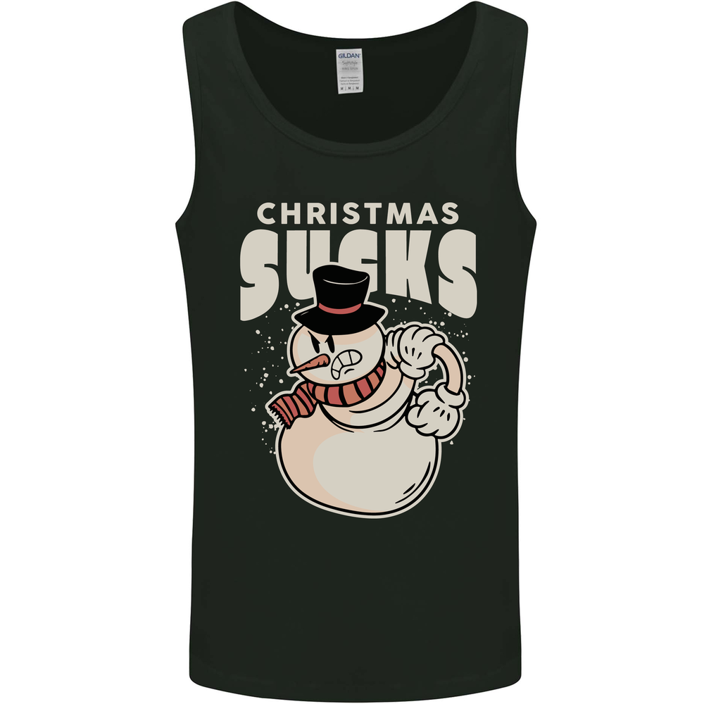 Christmas Sucks Bah Humbug Snowman Xmas Mens Vest Tank Top