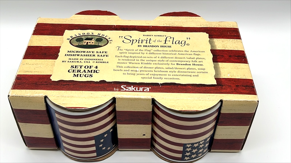 Spirit Of Flag Mugs  Brandon (4) House Warren Kimble Sakura USA America Patriot