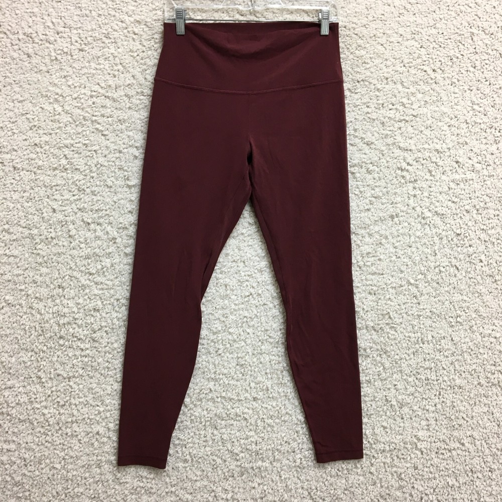 Lululemon Leggings 10 Womens Red Ankle Pants Pull On Yoga Gym Hi Rise Modern Fit