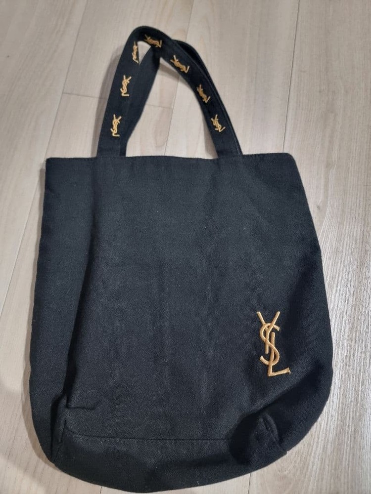 YSL Yves Saint Laurent Canvas Tote Bag Black