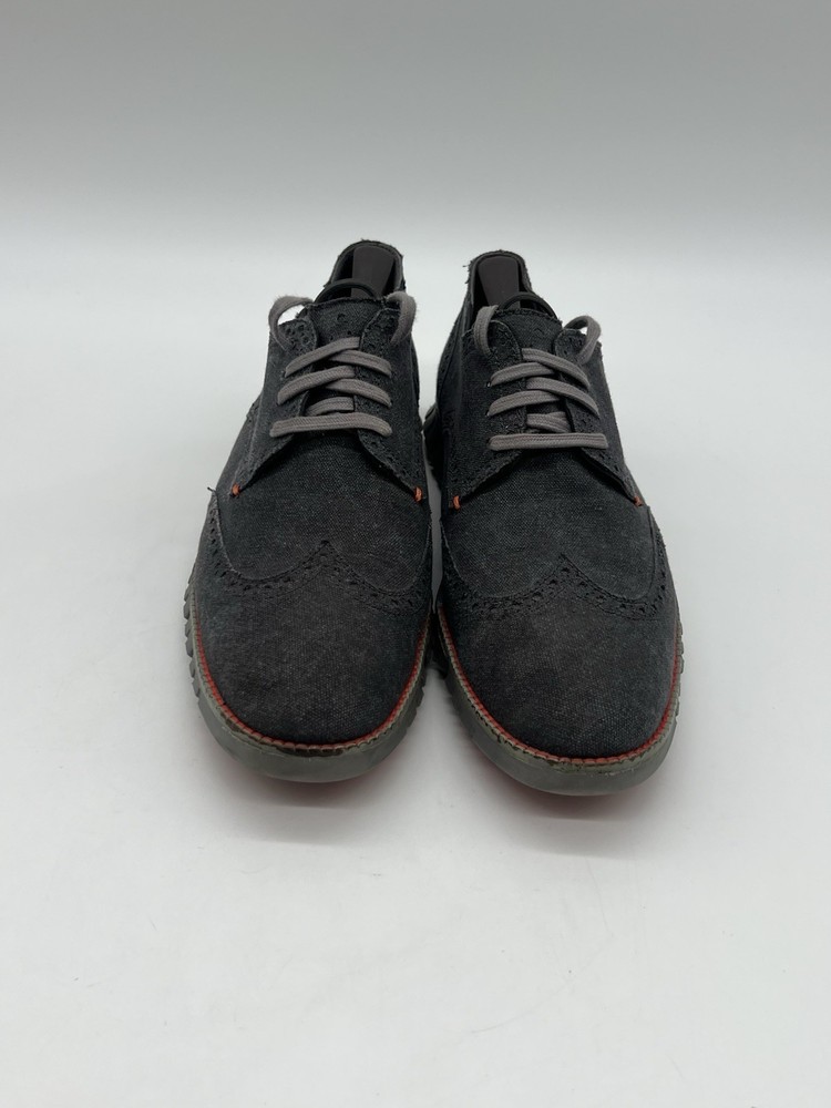 Cole Haan Zerogrand Wingtip Oxford Dark Gray Canvas Mens Size 9.5 M Dress Shoes.