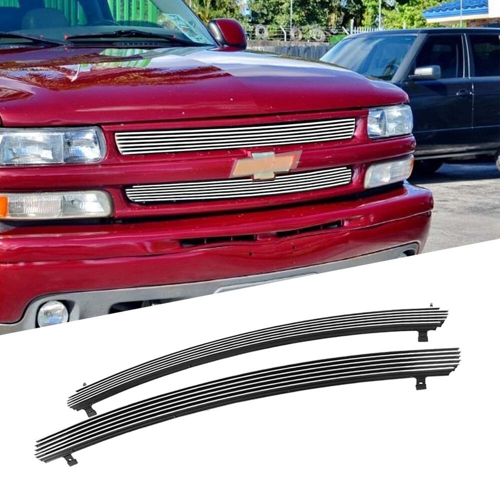 Polished Silver Billet Grille Insert Combo for 2000-2006 Chevy Tahoe