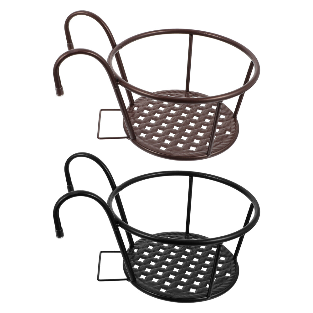 2PCS Assemble Plant Shelf Rail Plant Stand Metal Fence Planters