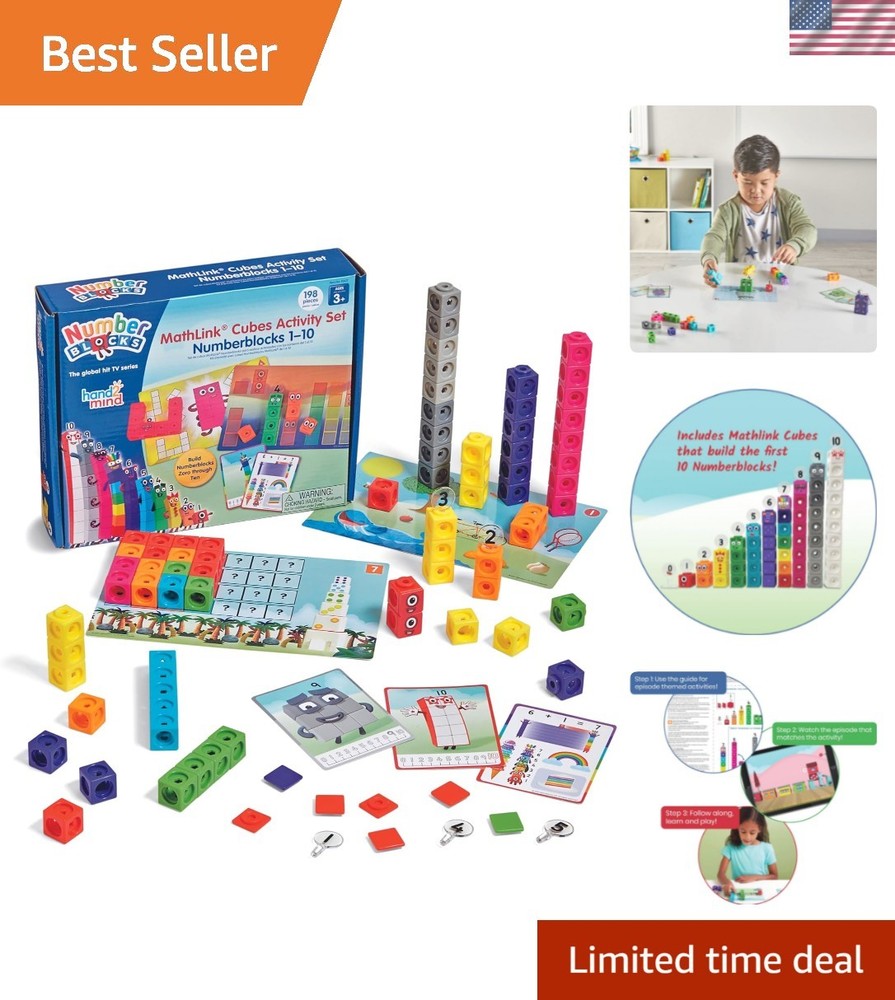 Engaging Numberblocks MathLink Cubes Set: Learning Made Fun with 198 Pieces