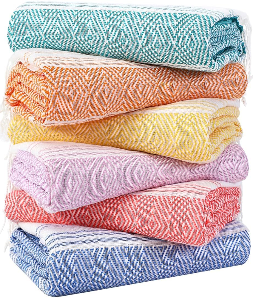6 Packs Oversized Turkish Beach Towels Set Bulk 74