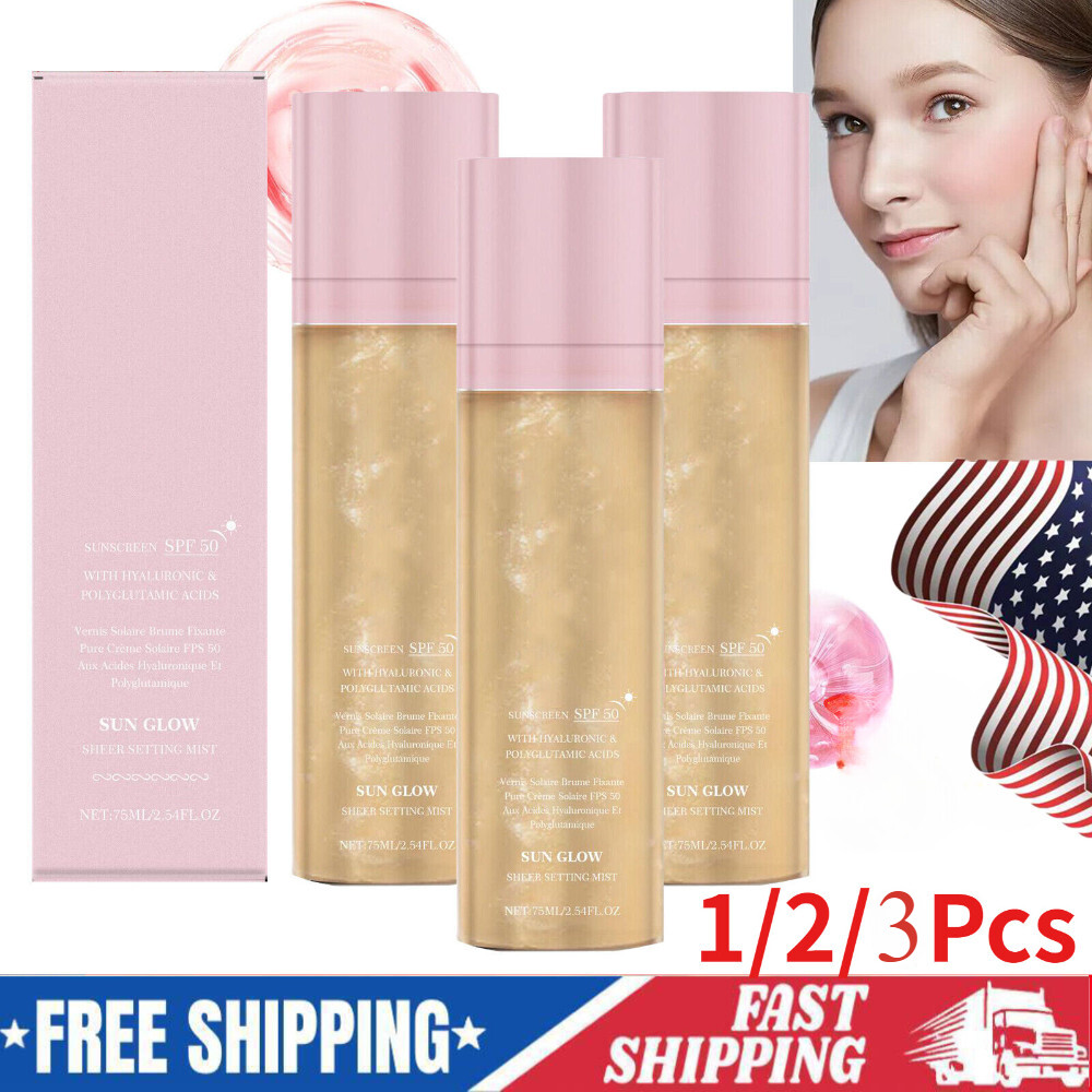 Sunglaze SPF 50 Sheer Shimmering Body Oil Mist Sunscreen 1/2/3Pcs