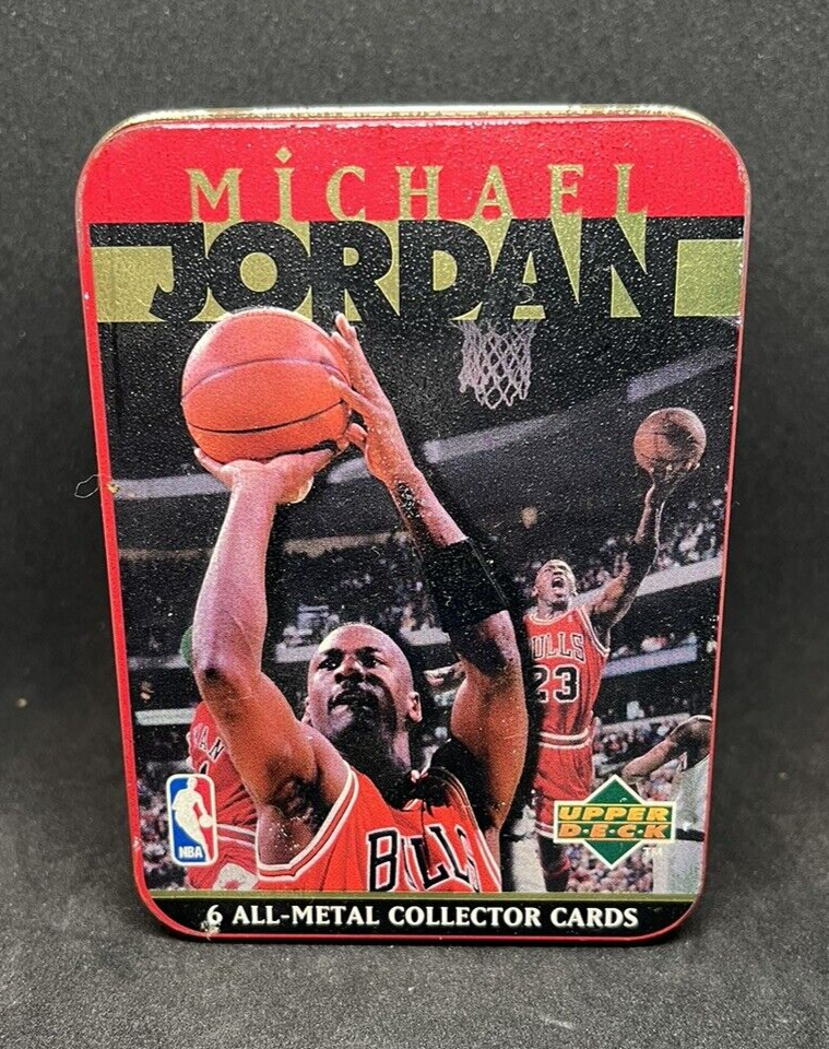 1996 Upper Deck Michael Jordan (6) All-Metal Collector Cards Tin Set