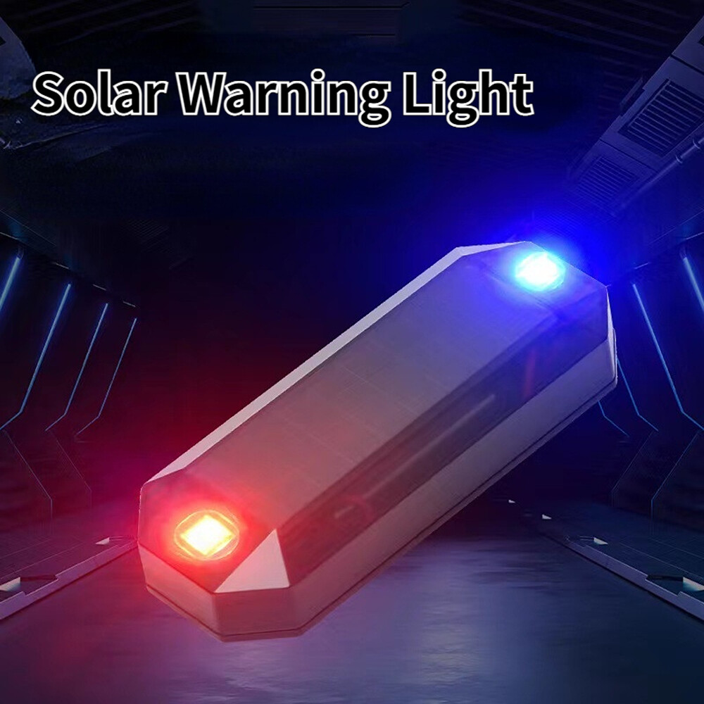 Car Accessories Interior Solar LED Flash Light Anti-theft Safety Warning Light