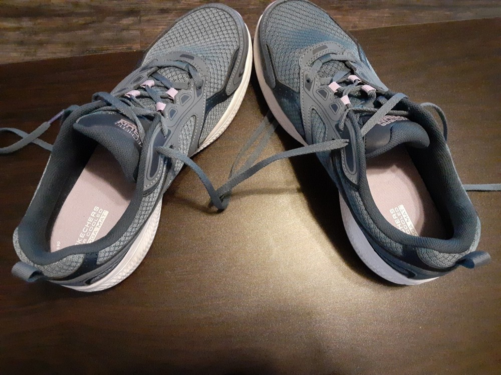 SKECHERS Women's GO RUN CONSISTENT Blue/Purple LEATHER Shoes AUTHENTIC
