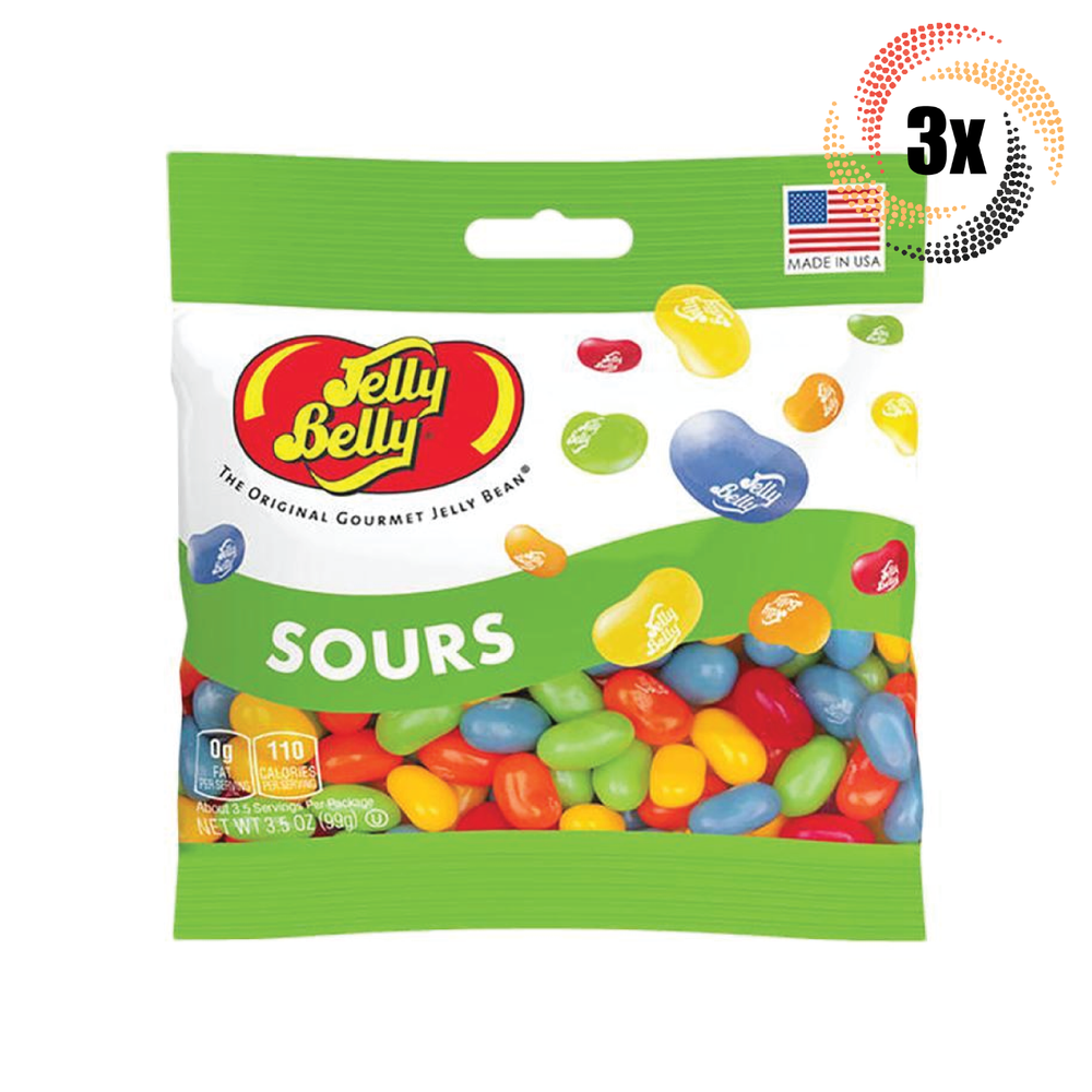 3-Pack Jelly Belly Sour Gourmet Beans 3.5oz Bags – Quick Delivery
