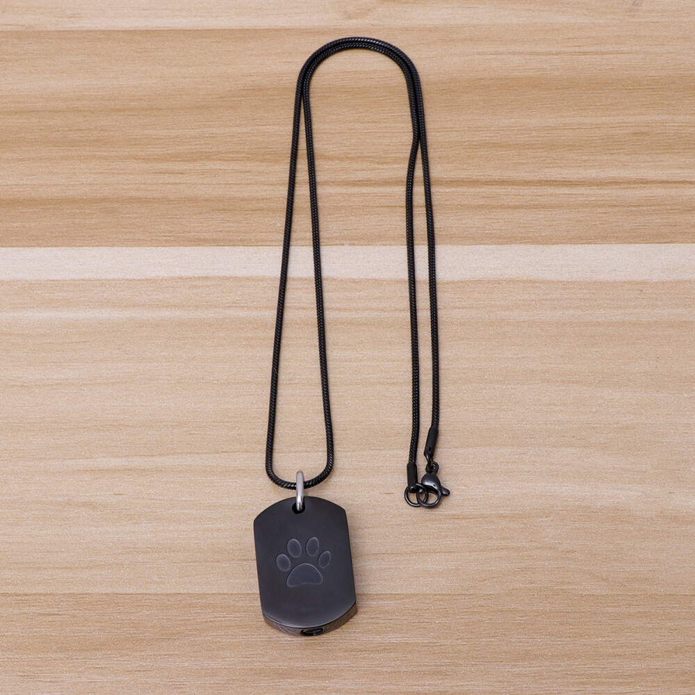 Cut Cremation Memorial Dog Tag Necklace Urn Locket of The Lid