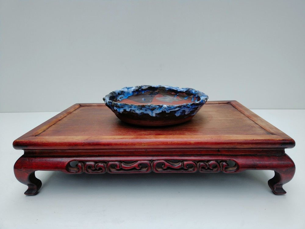 Bonsai Tree Pot Akahadayama Round Glazed Dia. 22 cm / 8.66 in.Medium Japan