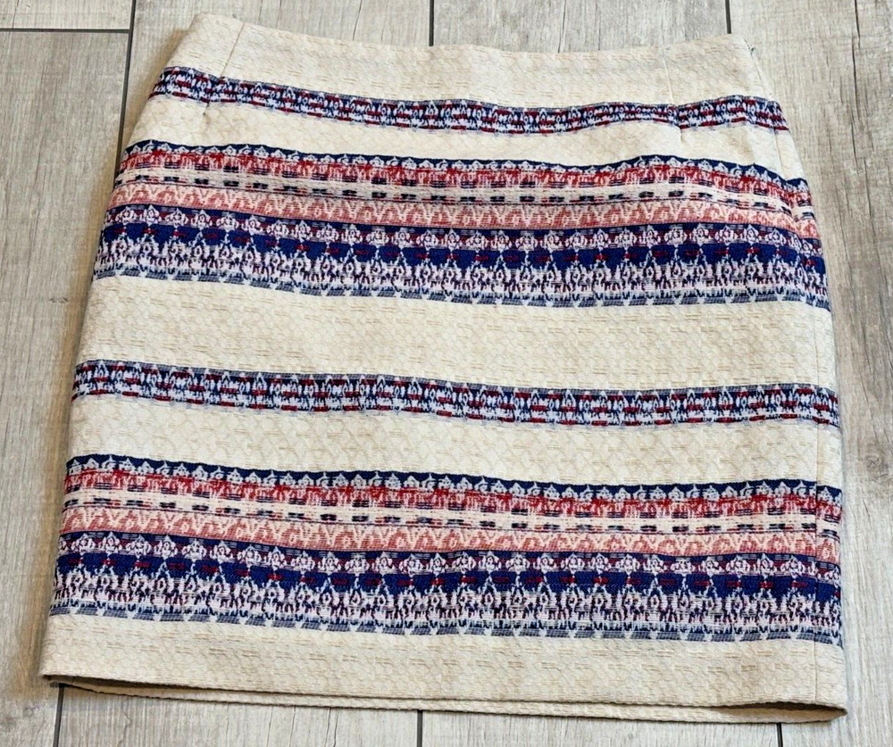 Katherine Barclay Montreal Tapestry Mini Skirt Sz 2 Cream  Boho Festival SoHo