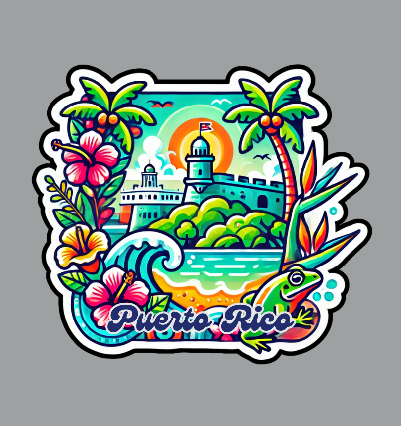 Decorative Puerto Rico Flag Laptop Sticker  