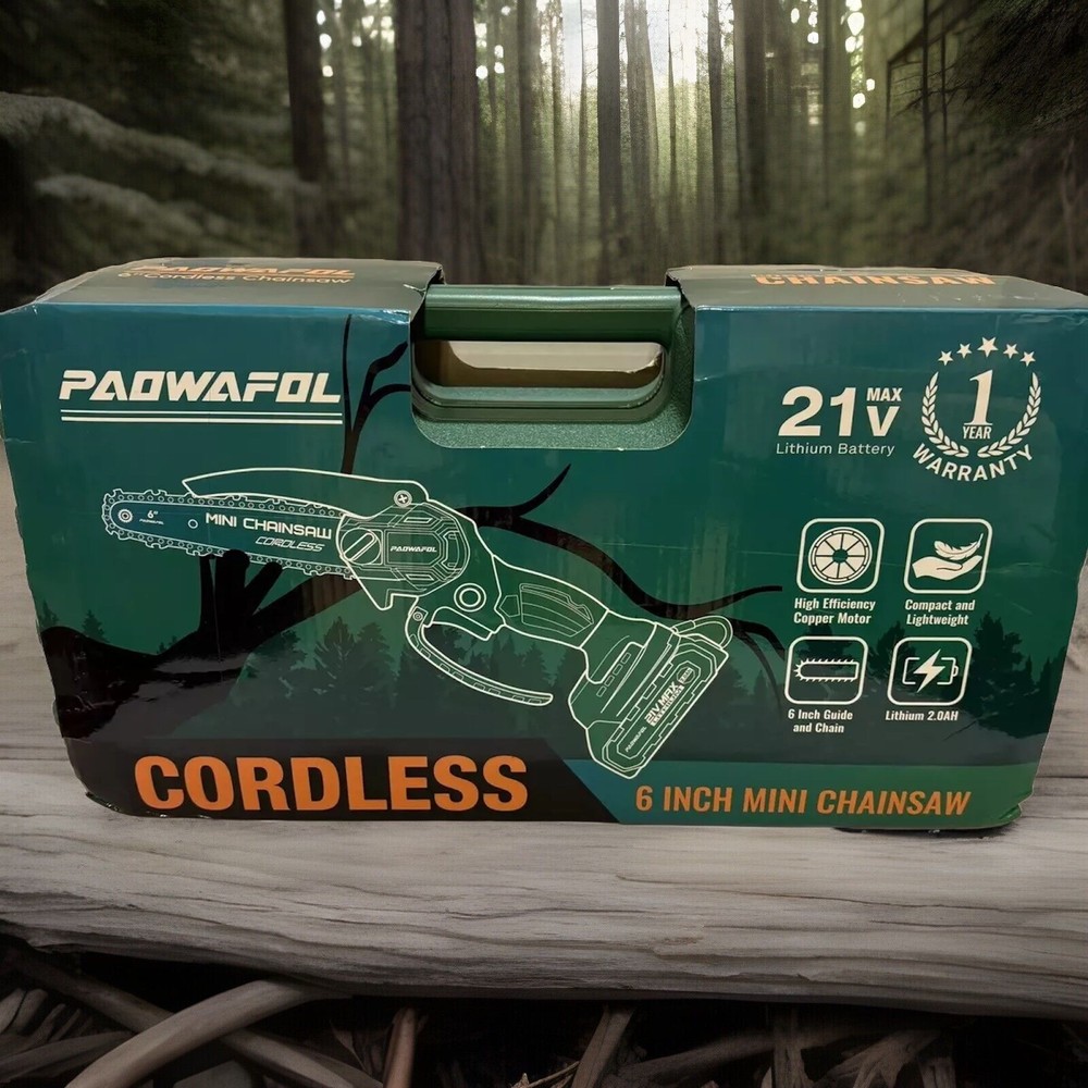 Mini 6-Inch Cordless Electric Chainsaw - Handheld Battery-Powered Tree Pruner