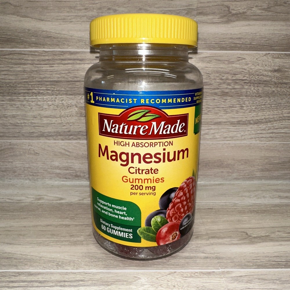 Nature Made High Absorption Magnesium Citrate 200mg Per Serving Gummies 60 Count