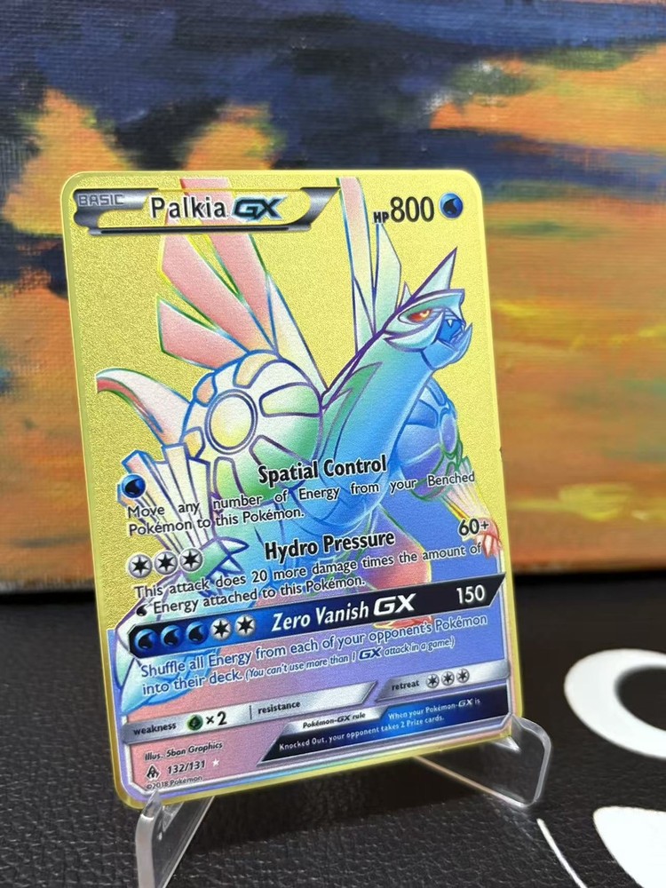 Gold Metal Palkia Pokemon Card-CollectibleGift Display!