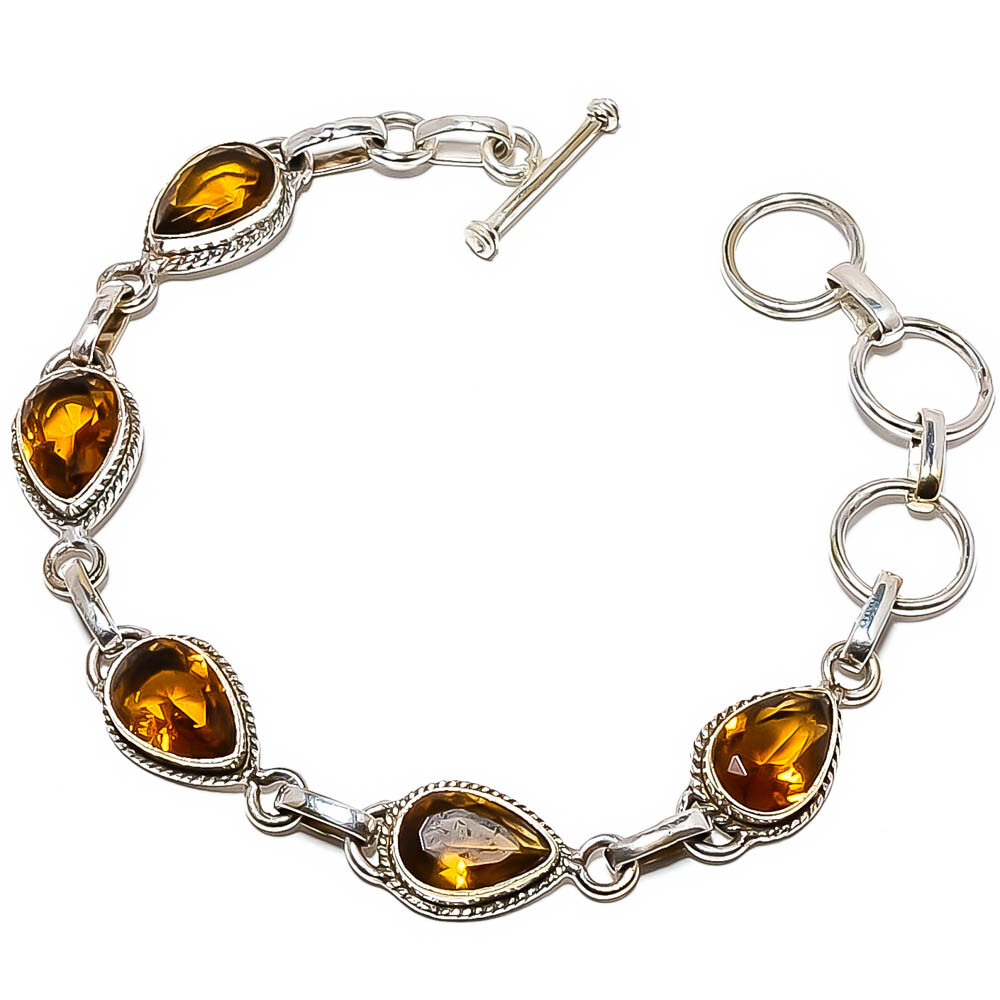 Smoky Quartz Gemstone 925 Sterling Silver Tennis Bracelet 7.99