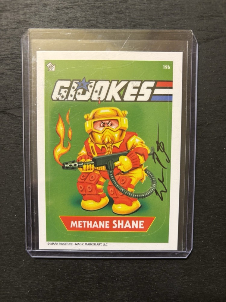 G.I. JOKES METHANE SHANE  CARD 19B MARK PINGATORE AUTO magic marker art