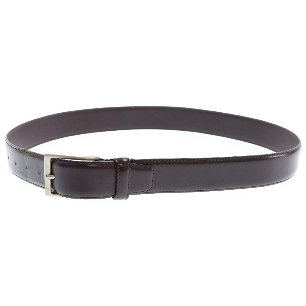 Lescopains 36/90 Brown Square Buckle Leather Belt in Used Condition