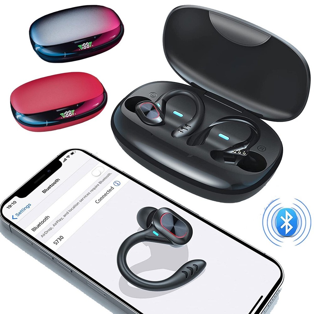 Bluetooth Headsets Wireless Earphones Ear Hook Earbuds Touch Control For Samsung