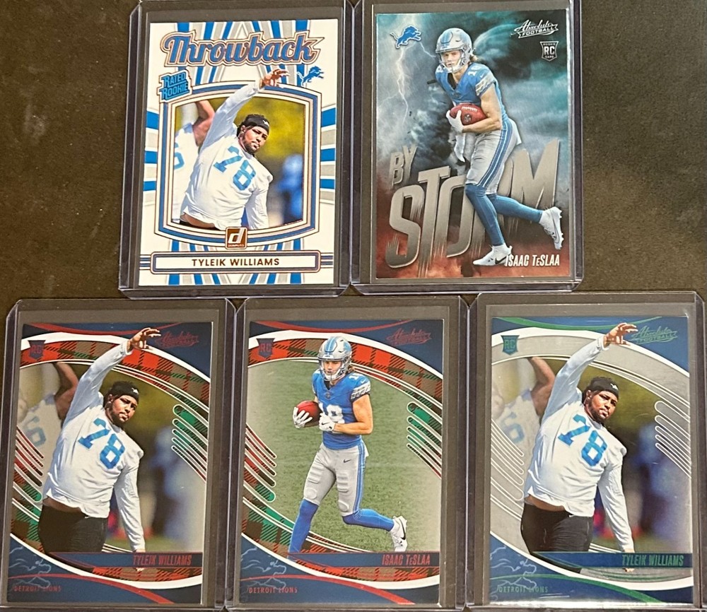2025 Panini Football Detroit Lions 5 Card Rookie Insert/Parallel Trading Lot