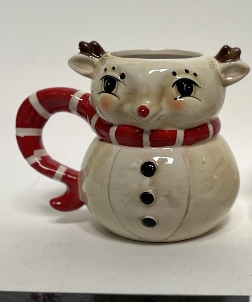 Johanna Parker Christmas Holiday Mug Reindeer Vintage Style Retro Cocoa Coffee