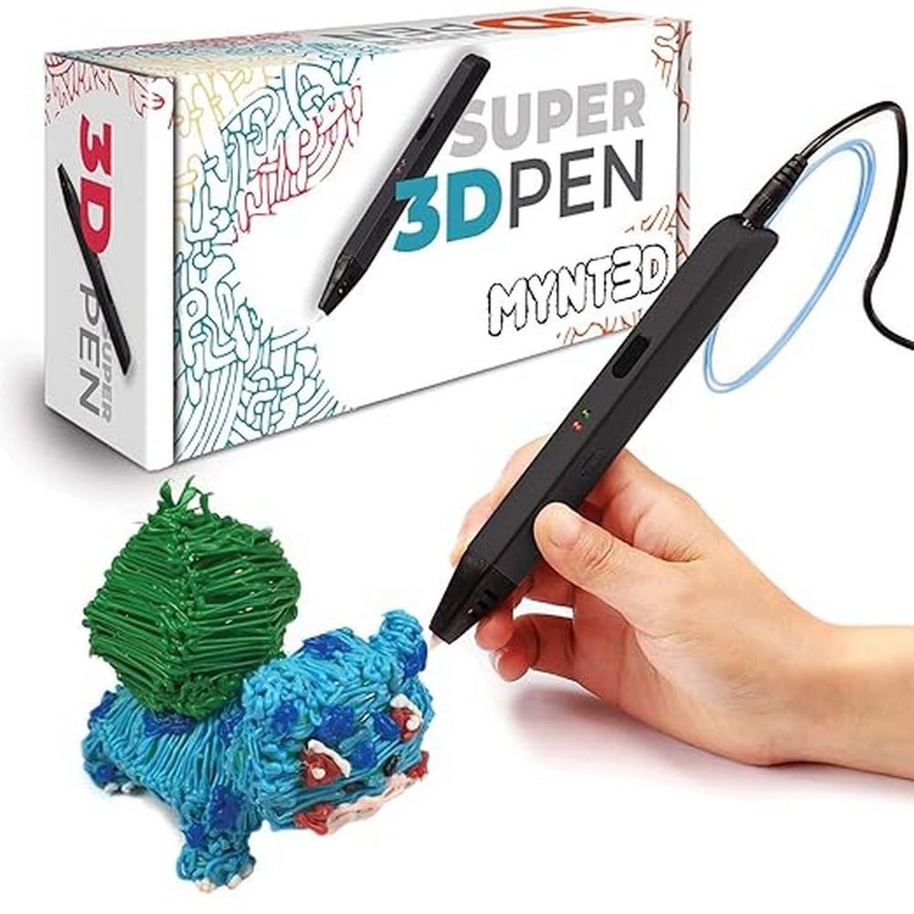 Super 3D Pen 1.75mm ABS & PLA Compatible 3D Printing Pen W 3 Colors PLA filament