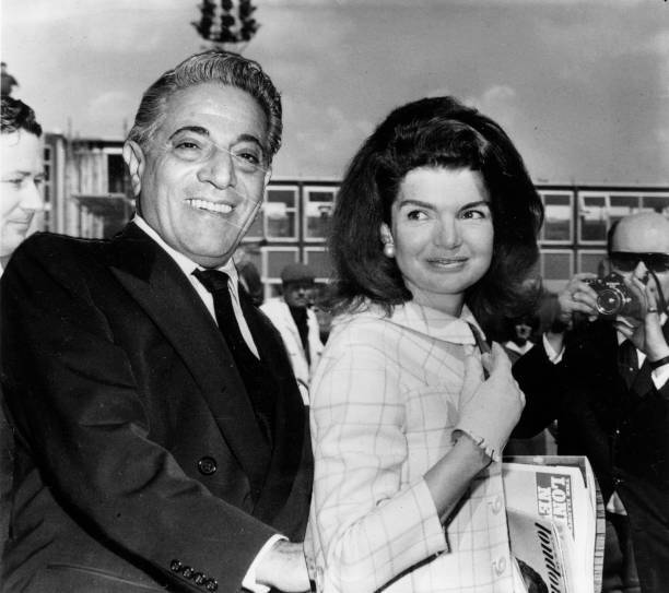 1968 Millionaire Shipping Magnate Aristotle Onassis With His Wife Old Photo